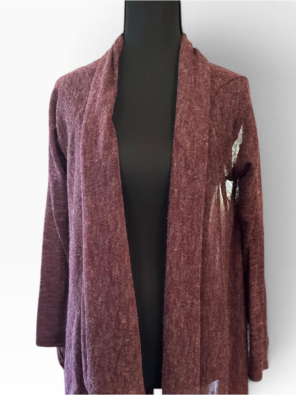 Open-Front Women's Cardigan Sweater - Wine